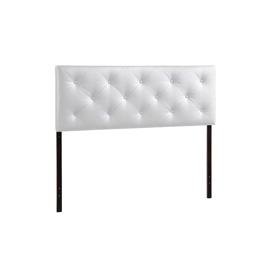 Baxton Studio Baltimore Modern and Contemporary King White Faux Leather Upholstered Headboard - Bedroom Furniture