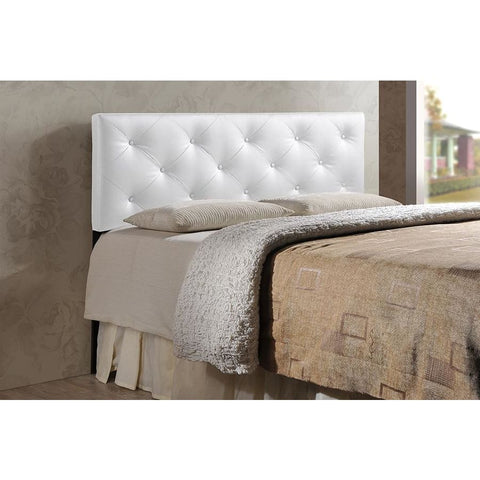 Baxton Studio Baltimore Modern and Contemporary King White Faux Leather Upholstered Headboard - Bedroom Furniture