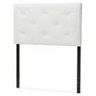 Baxton Studio Baltimore Modern and Contemporary White Faux Leather Upholstered Twin Size Headboard - Kids Room Furniture