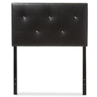 Baxton Studio Kirchem Modern and Contemporary Black Faux Leather Upholstered Twin Size Headboard - Kids Room Furniture