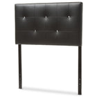 Baxton Studio Kirchem Modern and Contemporary Black Faux Leather Upholstered Twin Size Headboard - Kids Room Furniture