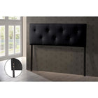 Baxton Studio Dalini Modern and Contemporary Queen Black Faux Leather Headboard with Faux Crystal Buttons - Bedroom Furniture
