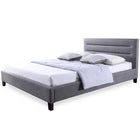 Baxton Studio Hillary Modern and Contemporary Queen Size Grey Fabric Upholstered Platform Base Bed Frame - Bedroom Furniture