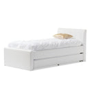 Baxton Studio Cosmo Modern and Contemporary White Faux Leather Twin Size Trundle Bed - Kids Room Furniture