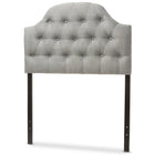 Baxton Studio Morris Modern and Contemporary Grey Fabric Upholstered Button-Tufted Scalloped Twin Size Headboard - Kids Room Furniture