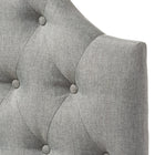 Baxton Studio Morris Modern and Contemporary Grey Fabric Upholstered Button-Tufted Scalloped Twin Size Headboard - Kids Room Furniture