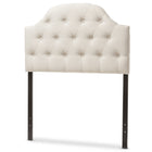 Baxton Studio Morris Modern and Contemporary Light Beige Fabric Upholstered Button-Tufted Scalloped Twin Size Headboard - Kids Room