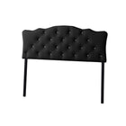 Baxton Studio Rita Modern and Contemporary Full Size Black Faux Leather Upholstered Button-tufted Scalloped Headboard - Bedroom Furniture