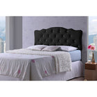 Baxton Studio Rita Modern and Contemporary Full Size Black Faux Leather Upholstered Button-tufted Scalloped Headboard - Bedroom Furniture