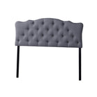 Baxton Studio Rita Modern and Contemporary Full Size Grey Fabric Upholstered Button-tufted Scalloped Headboard - Bedroom Furniture
