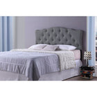 Baxton Studio Rita Modern and Contemporary Full Size Grey Fabric Upholstered Button-tufted Scalloped Headboard - Bedroom Furniture