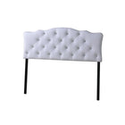 Baxton Studio Rita Modern and Contemporary Full Size White Faux Leather Upholstered Button-tufted Scalloped Headboard - Bedroom Furniture