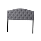 Baxton Studio Myra Modern and Contemporary Full Size Grey Fabric Upholstered Button-tufted Scalloped Headboard - Bedroom Furniture