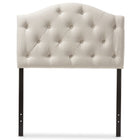 Baxton Studio Myra Modern and Contemporary Light Beige Fabric Upholstered Button-Tufted Scalloped Twin Size Headboard - Kids Room Furniture