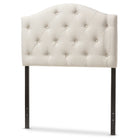 Baxton Studio Myra Modern and Contemporary Light Beige Fabric Upholstered Button-Tufted Scalloped Twin Size Headboard - Kids Room Furniture