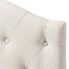 Baxton Studio Myra Modern and Contemporary Light Beige Fabric Upholstered Button-Tufted Scalloped Twin Size Headboard - Kids Room Furniture