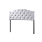 Baxton Studio Myra Modern and Contemporary Full Size White Faux Leather Upholstered Button-tufted Scalloped Headboard - Bedroom Furniture