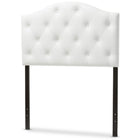 Baxton Studio Myra Modern and Contemporary White Faux Leather Upholstered Button-Tufted Scalloped Twin Size Headboard - Kids Room Furniture