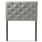 Baxton Studio Viviana Modern and Contemporary Grey Fabric Upholstered Button-Tufted Twin Size Headboard - Kids Room Furniture