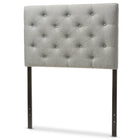Baxton Studio Viviana Modern and Contemporary Grey Fabric Upholstered Button-Tufted Twin Size Headboard - Kids Room Furniture