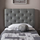 Baxton Studio Viviana Modern and Contemporary Grey Fabric Upholstered Button-Tufted Twin Size Headboard - Kids Room Furniture