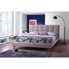 Baxton Studio Jonesy Scandinavian Style Mid-century Beige Fabric Upholstered King Size Platform Bed - Bedroom Furniture