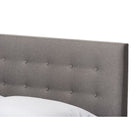 Baxton Studio Alinia Mid-century Retro Modern Grey Fabric Upholstered Walnut Wood Queen Size Platform Bed - Bedroom Furniture