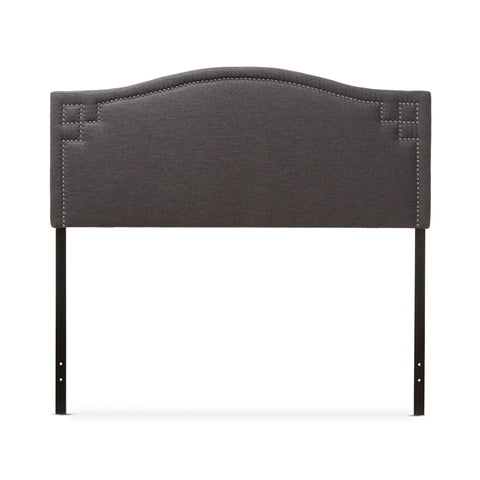 Baxton Studio Aubrey Modern and Contemporary Dark Grey Fabric Upholstered Full Size Headboard - Bedroom Furniture