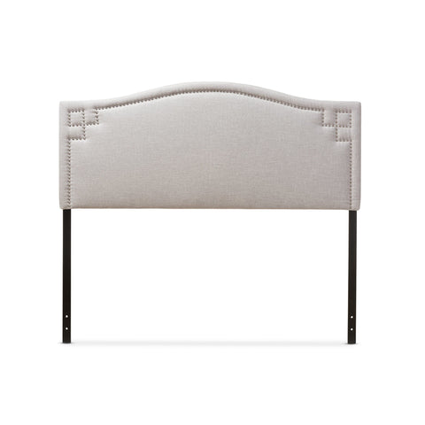 Baxton Studio Aubrey Modern and Contemporary Grayish Beige Fabric Upholstered Full Size Headboard - Bedroom Furniture