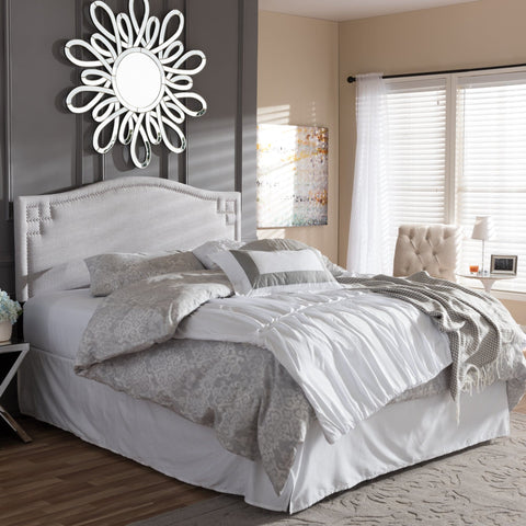 Baxton Studio Aubrey Modern and Contemporary Grayish Beige Fabric Upholstered Full Size Headboard - Bedroom Furniture