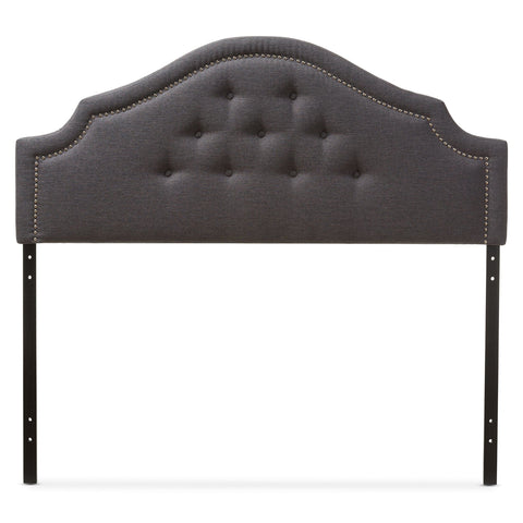 Baxton Studio Cora Modern and Contemporary Dark Grey Fabric Upholstered Queen Size Headboard - Bedroom Furniture