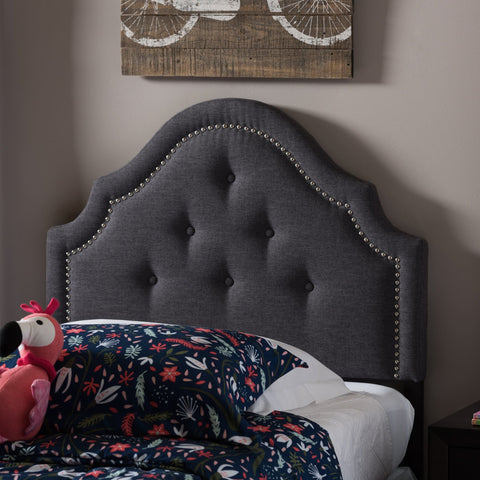 Baxton Studio Cora Modern and Contemporary Dark Grey Fabric Upholstered Twin Size Headboard - Kids Room Furniture