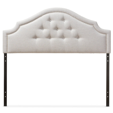 Baxton Studio Cora Modern and Contemporary Grayish Beige Fabric Upholstered Full Size Headboard - Bedroom Furniture