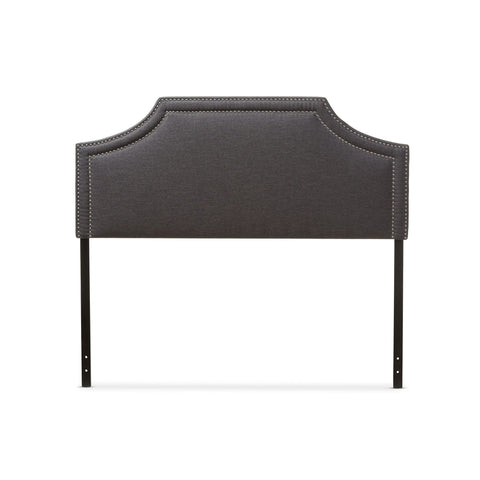 Baxton Studio Avignon Modern and Contemporary Dark Grey Fabric Upholstered Queen Size Headboard - Bedroom Furniture