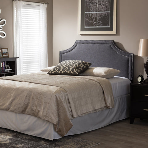 Baxton Studio Avignon Modern and Contemporary Dark Grey Fabric Upholstered Full Size Headboard - Bedroom Furniture