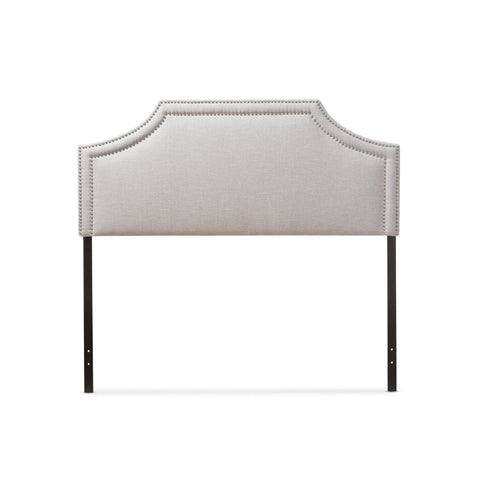Baxton Studio Avignon Modern and Contemporary Grayish Beige Fabric Upholstered Queen Size Headboard - Bedroom Furniture