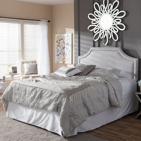 Baxton Studio Avignon Modern and Contemporary Grayish Beige Fabric Upholstered King Size Headboard - Bedroom Furniture
