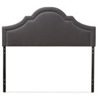 Baxton Studio Rita Modern and Contemporary Dark Grey Fabric Upholstered King Size Headboard - Bedroom Furniture