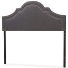 Baxton Studio Rita Modern and Contemporary Dark Grey Fabric Upholstered Queen Size Headboard - Bedroom Furniture