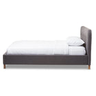 Baxton Studio Germaine Mid-Century Modern Dark Grey Fabric King Size Grid-Tufting Platform Bed - Bedroom Furniture