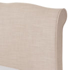 Baxton Studio Fannie French Classic Modern Style Beige Linen Fabric King Size Platform Bed - Bedroom Furniture