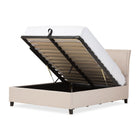 Baxton Studio Lea Modern and Contemporary Beige Mix-Linen Queen Size Storage Platform Bed - Bedroom Furniture