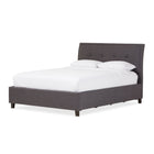 Baxton Studio Lea Modern and Contemporary Dark Grey Fabric Queen Size Storage Platform Bed - Bedroom Furniture