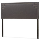 Baxton Studio Geneva Modern and Contemporary Dark Grey Fabric Upholstered Queen Size Headboard - Bedroom Furniture