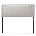 Baxton Studio Geneva Modern and Contemporary Grayish Beige Fabric Upholstered Queen Size Headboard - Bedroom Furniture