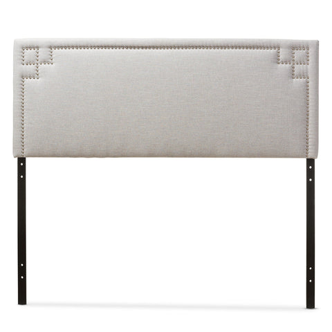 Baxton Studio Geneva Modern and Contemporary Grayish Beige Fabric Upholstered Full Size Headboard - Bedroom Furniture