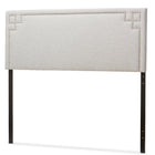 Baxton Studio Geneva Modern and Contemporary Grayish Beige Fabric Upholstered Queen Size Headboard - Bedroom Furniture