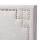 Baxton Studio Geneva Modern and Contemporary Grayish Beige Fabric Upholstered Queen Size Headboard - Bedroom Furniture