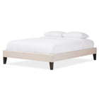 Baxton Studio Lancashire Modern and Contemporary Beige Linen Fabric Upholstered Full Size Bed Frame with Tapered Legs - Bedroom Furniture