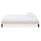 Baxton Studio Lancashire Modern and Contemporary Beige Linen Fabric Upholstered Full Size Bed Frame with Tapered Legs - Bedroom Furniture